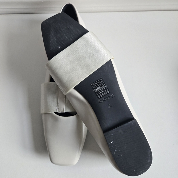 New WeWoreWhat Strap Ballet Vegan Leather Removable Strap Ivory Flats 38 EU/8 US - Picture 12 of 14